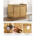Woven Laundry Hamper with Lid, 65L Foldable Clothes Basket with 2 Removable Liner Bags, Rattan-Style Hamper with Handles for Sorting Dark & Light Laundry – Goose Yellow Model RXKE02NL
